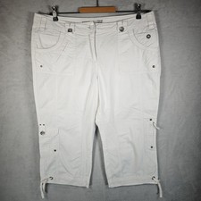 Cecil Hose Damen Shorts Cargo Sommerhose Gr. 34 Weiß Jessy 22 inch Baumwolle 