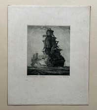 Radierung Paul Wallat Maritim