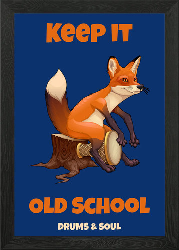 Lustiger fuchs spielt musik - fuchs,