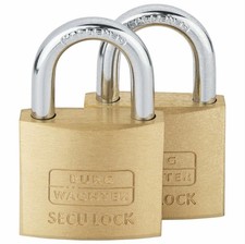 Burg Wächter Vorhängeschloss Set 40mm – 2er Pack Messing gleichschließend