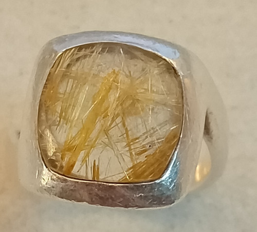 Ring 925er silber rutilquarz - ring,