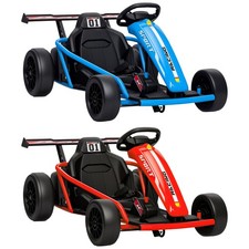 Kinder Elektro Gokart 24 V 6-13km/h Drift Kart mit Sanft Start, Musik, Hupe
