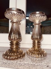Kerzenleuchter Kerzenständer Glas altsilber Optik silber NEU Bauernsilber-Optik 