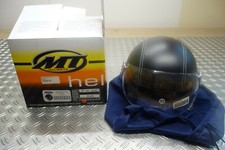 MT JETHELM ROLLERHELM MOTORRADHELM - SCHWARZ-LEDER- GRÖßE XS - NEU & LAGERSPUREN