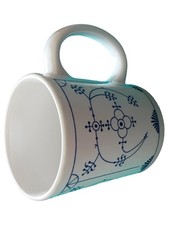 Ocean Line Kaffeetasse Porzellan Weiß Klassisch Blumenmuster 300ml
