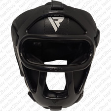 RDX Kopfschutz Boxen Gitter, Maya Hide Leder, MMA Kickboxen Kampfsport Thaiboxen