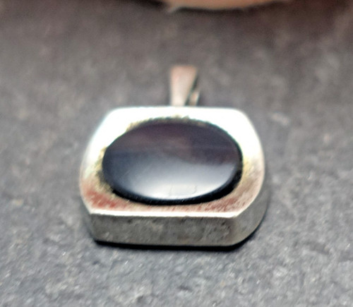 Kleiner vintage onyx anhänger - onyx,