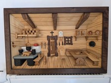 3D Holzbild Bauernstube Alpen