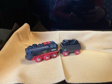 BRIO 33884 Eisenbahn Dampflok mit Tender Wasserspeicher Batteriebetrieben