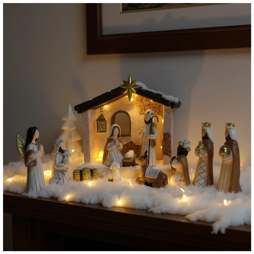 Krippenfiguren set teilig - krippenfiguren, 14