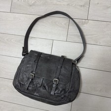 Belstaff Vintage Leder Tasche Crossbody Messenger Grau