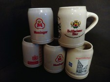 5 Bierkrüge STEIN 2x Monninger je 1x Bellheimer, Sinner, Bürgerfrühschoppen