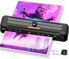 A3 Laminiergerät Eingebauter Cutter, Laminiermaschine mit 10 Folien und Eckrunde