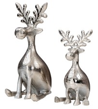2er Set Rentiere Metall Silber