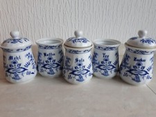 Kaffee Tee Salz Zucker Mehl &  Vorratsdose Dose Deckeldose Keramik blau weiß