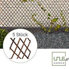 UNUS® Rankgitter 5x Holz Rankhilfe Weidenzaun Sichtschutz variabel