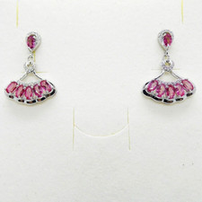 Pink Mystik Topas CZ Ohrringe 925 Silber 585 Weißgold vergoldet