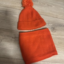 Kinder Schal mit Mütze Orange