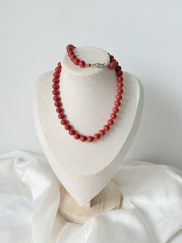 Vintage halskette rot 56cm - vintage,