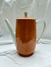 VEB Gehren Kaffeekanne  Porzellan Orange DDR 50/60er Jahre Ostalgie Kanne