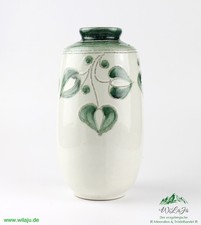 DDR Strehla Blumenvase Vase Lava Dekor Deko Weiß grün Landhausstil