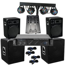 Das PA-SET 72.2 Musik Anlage 3wege Boxen 38cm Subwoofer 2900Watt LED Light Bar