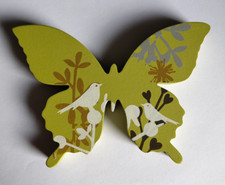 Schmetterling Holz Dekoration Grün Bemalt Tischdeko