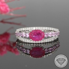 Wert 2220 € Brillant Rubin Saphir Ring 750 18 Karat Weiß Gold xxyy