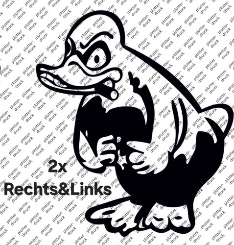 Aufkleber turbo ente rubber - 2x,