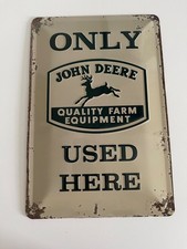Schild John Deere Quality Farm Equipment Traktor Parking Only Metall Top