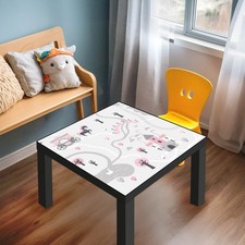 banjado Designabdeckung für Ikea Lack Tisch 55x55 Glasplatte o. Folie Märchen 1