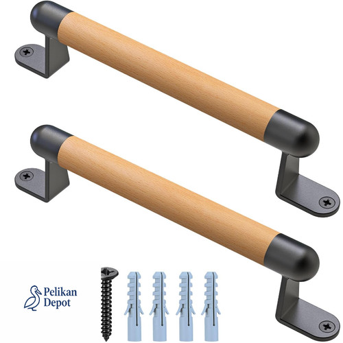 Holzhandlauf 2er set 25cm - holzhandlauf,