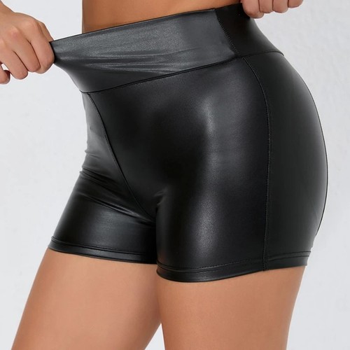 Damen hotpants kunstleder - kunstleder, hohe