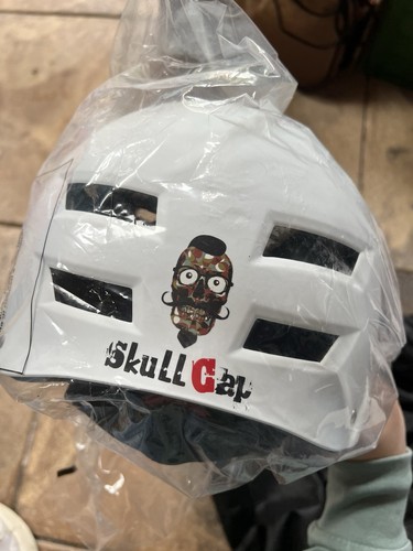 Skull cap helm weiß neu - skull,