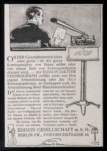 Alte werbung 1910 edison - alte,