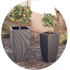 Pflanzkorb Poly Rattan 2er Set