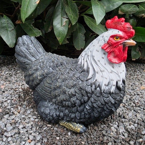 Gartenfigur huhn figur sitzt - gartenfigur,