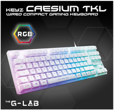 The G-Lab TKL Gaming-Tastatur 87, USB, AZERTY Französisch, LED, Weiß