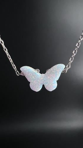 Opal schmetterling halskette - schmetterling,