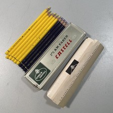Vintage Buntstift Bleistifte Faber Castell Mit Dose 6x Gelb 4x Lila Polychromos 