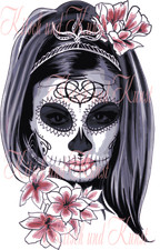 Lady Maske Blumen Scull auf A4