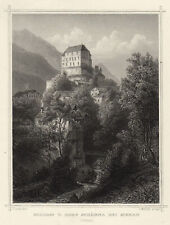 Meran Südtirol Schenna Original Stahlstich Kolb 1872