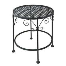 Provence Garten Pflanzentisch Blumentisch Metalltisch Pflanztisch ØxH: 30x35 cm