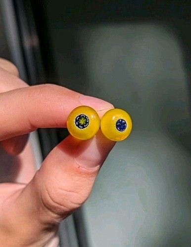 Gelb blaue ohrringe - gelb-blaue, ohrstecker