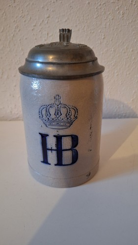 Bierkrug mit zinndeckel - mit,