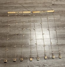 2x Foto-Girlande / Foto-Collage Holz&Seil mit Holzklammern