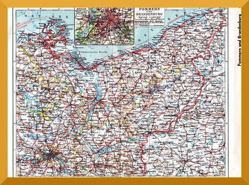 Pommern landkarte von 1940 - pommern, 1940+