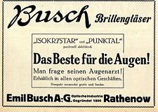 Emil Busch A.G. Rathenow Brillengläser Historische Annonce 1913