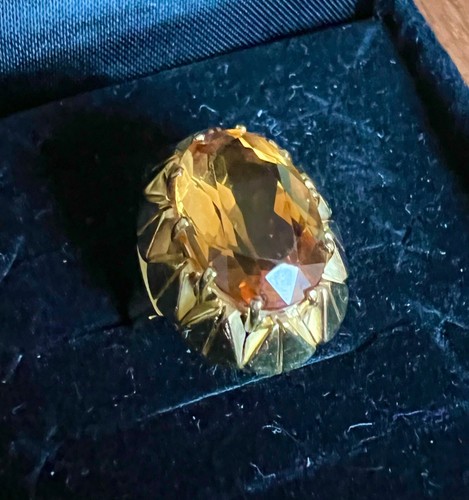 Art deco citrin ring gelb - citrin,