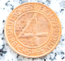 4 Reichspfennig 1932 D Kupfer